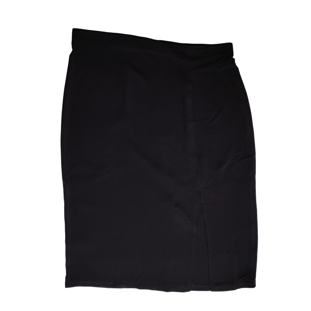 Sergio Hudson Target Black Pencil Skirt Plus Size 2X High Waist Front Slit Midi